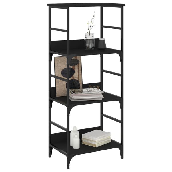 vidaXL Bookshelf Black Engineered wood, steel 46.3 x 19.7 x 13 in