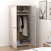 vidaXL Wardrobe White Solid Pine Wood Medium Wardrobe Rectangular