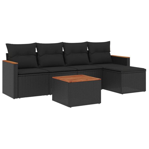 vidaXL Garden Sofa Set Black