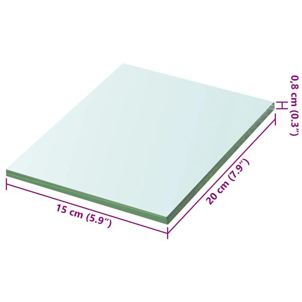 vidaXL Glass Panel Clear Tempered Glass 7.9 x 5.9 in Durable