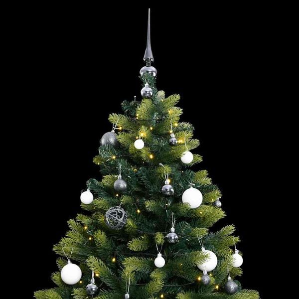 vidaXL Artificial Hinged Christmas Tree Light green and dark green