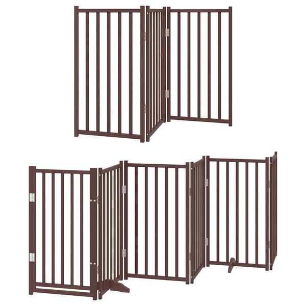 vidaXL Dog Gate Set of 9 Brown Poplar wood