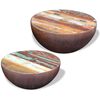 vidaXL Coffee Table Set of 2 Multicolour Reclaimed wood Small Durable