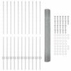 vidaXL Fence with Post Silver 3.94 x 82.02 ft Steel