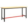 vidaXL Work Bench Frame Matte Black Powder-coated metal Medium Durable