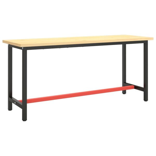 vidaXL Work Bench Frame Matte Black Powder-coated metal Medium Durable