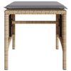 vidaXL Patio Sofa 2-Seater with Table and Stools Beige Poly Rattan