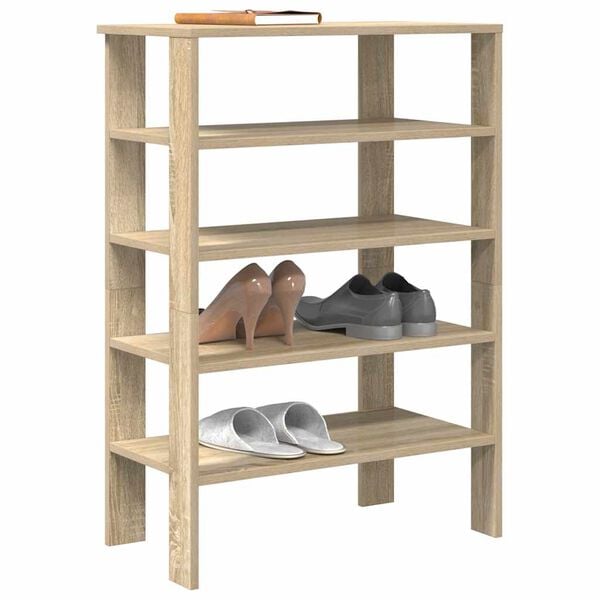 vidaXL Shoe Rack Sonoma Oak Engineered Wood Compact Shoe Rack