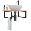 vidaXL Basin Shelf Wall Mounted Steel and Solid Wood Oak