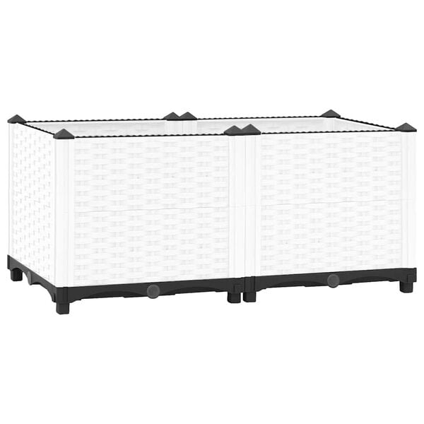 vidaXL Raised Bed White Polypropylene Medium Sturdy Raised Bed