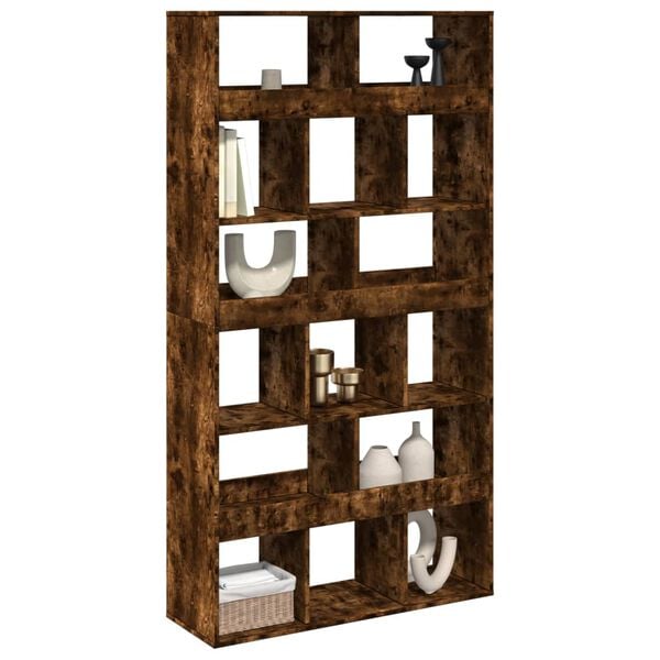 vidaXL Room Divider Smoked Oak Engineered Wood Large Room Divider