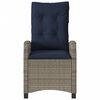 vidaXL Reclining Garden Chair Grey PE Rattan Standard