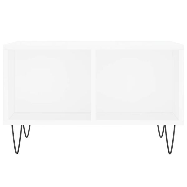 vidaXL Coffee Table White Engineered Wood, Metal Medium Coffee Table