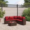 vidaXL Patio Sofa Set Set of 5 Brown PE rattan Modular Garden Sofa Set