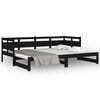 vidaXL Pull-out Day Bed Black Solid pine wood Double size