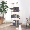 vidaXL Cat Tree Dark grey Engineered wood, plush, sisal 70.9 in Durable