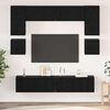 vidaXL TV Cabinet Set Wall-mounted 8 pcs Black Oak Engineered Wood