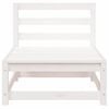 vidaXL Garden Sofa White Solid pine wood 27.6x27.6x26.4 in Modular