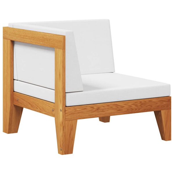 vidaXL Corner Sofa Cream White, Natural Wood