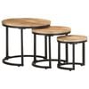 vidaXL Side Table Set of 3 Brown, Black
