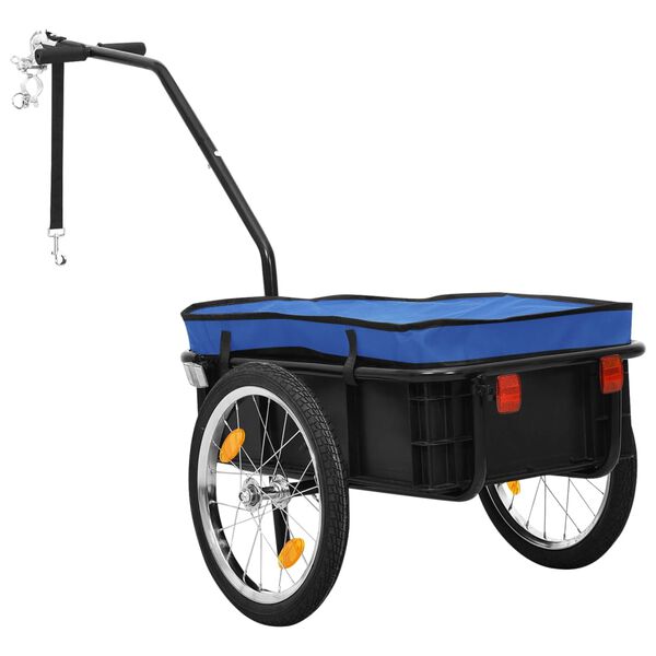vidaXL Bike Trailer/Hand Wagon 61.0x23.6x32.7" Steel Blue