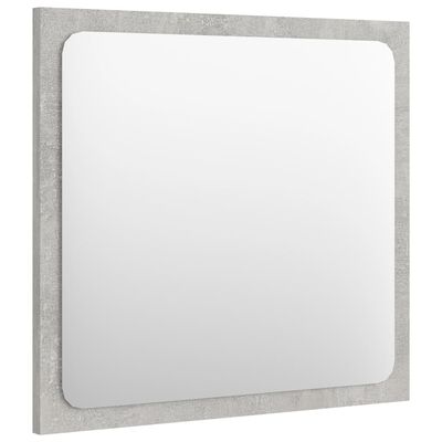 vidaXL Bathroom Mirror Concrete Gray 15.7"x0.6"x14.6" Chipboard