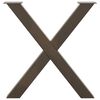 vidaXL Dining Table Legs X-Shaped 2 pcs Natural Steel 31.5x(28.3-28.7)" Steel