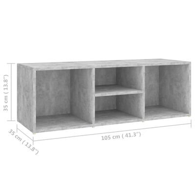 vidaXL Shoe Storage Bench Concrete Gray 41.3"x13.8"x13.8" Engineered Wood