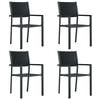 vidaXL Garden Dining Set Black Powder-Coated Steel 5 Piece Light Weight