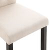 vidaXL Dining Chair Set of 2 Cream Fabric and rubber wood Standard