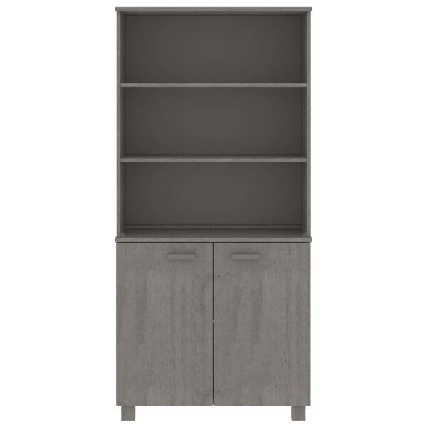 vidaXL Highboard Set of 2 Light grey Solid pine wood, MDF Medium