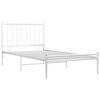 vidaXL Bed Frame White Powder-coated metal Single Durable Bed Frame