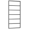 vidaXL Sliding Door ESG Glass and Aluminum 35.4"x80.7" Black