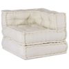vidaXL Pouffe Cream 100% Cotton 27.6in x 27.6in x 21.3in