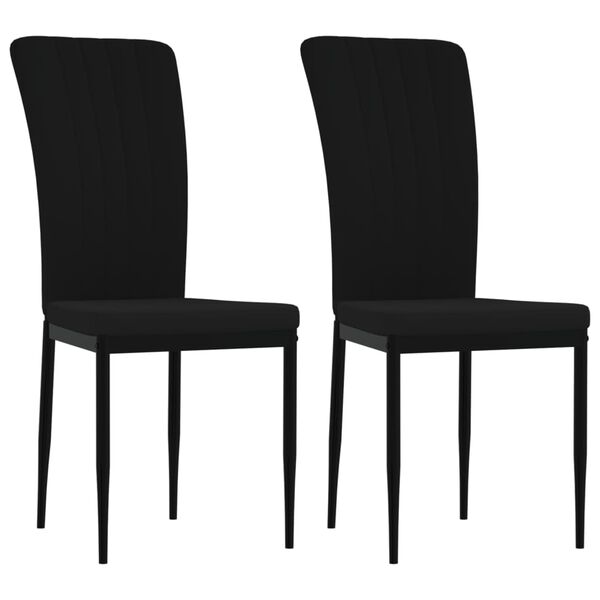 vidaXL Dining Chair Set of 2 Black Velvet, Iron, Plywood Standard