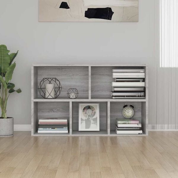 vidaXL Book Cabinet Grey Sonoma Engineered wood Medium Book Cabinet