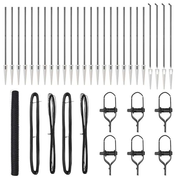 vidaXL Fence with Posts Gray 59.1" x 1968.5" PVC-coated steel