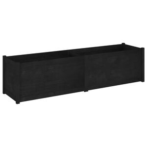 vidaXL Planter Black Solid pinewood Large Planter Rectangular