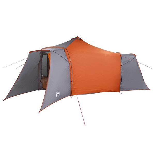 vidaXL Tipi Tent with Roof Grey and Orange 492 x 492 x 275 cm fabric