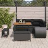 vidaXL Garden Sofa Set with Cushion 8 pcs Black Poly Rattan