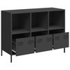 vidaXL Sideboard Black Cold-rolled Steel Medium Sideboard Rectangular