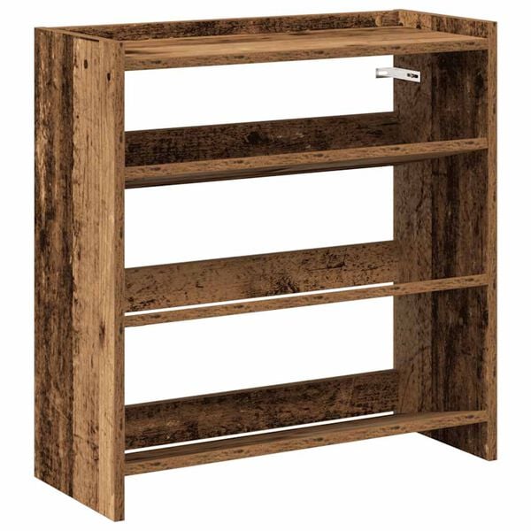 vidaXL Shoe Rack Old wood Engineered wood Slim Shoe Rack Rectangular