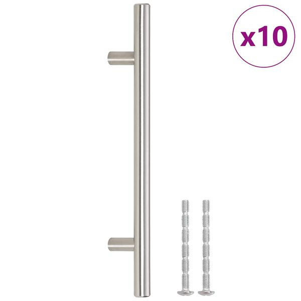 vidaXL Cabinet Handle Set of 10 Silver Stainless steel Large Durable