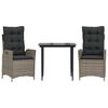 vidaXL Garden Dining Set Grey, Black