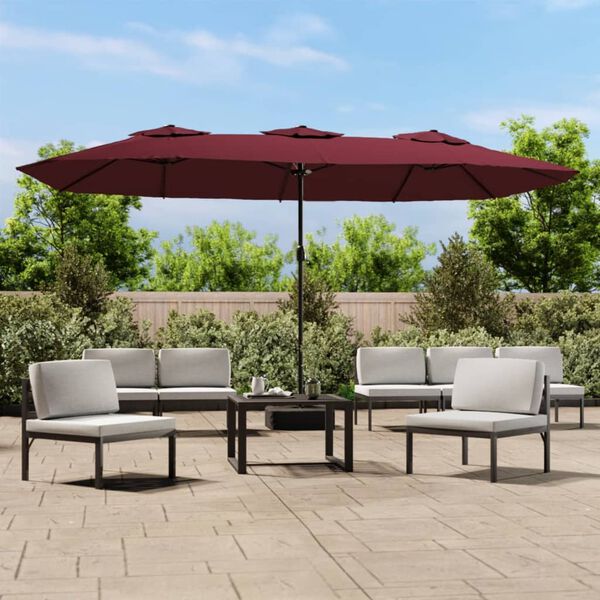 vidaXL Garden Parasol Bordeaux Red, Dark Grey