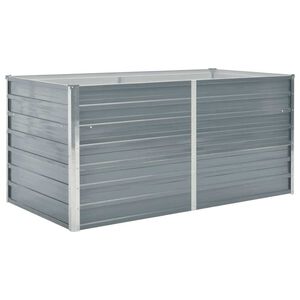 vidaXL Raised Garden Bed Grey Galvanized Steel 63x31.5x30.3 in Durable