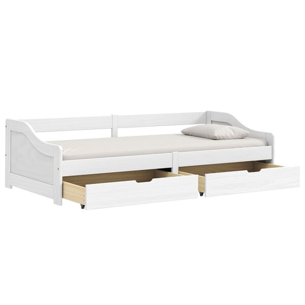 vidaXL Day Bed White Solid pinewood 35.4 x 79.3 in Day Bed Rectangular