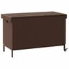 vidaXL Patio Storage Box with Wheels Brown 43.3x21.7x28.7" Poly Rattan