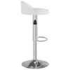 vidaXL Bar Stool Set of 2 White Faux leather, chromed steel Adjustable