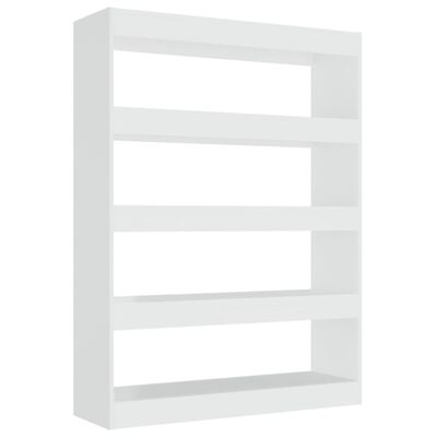 vidaXL Book Cabinet/Room Divider High Gloss White 39.4"x11.8"x53.1"